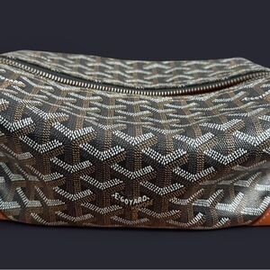 Goyard Brown and Black Monogram Clutch